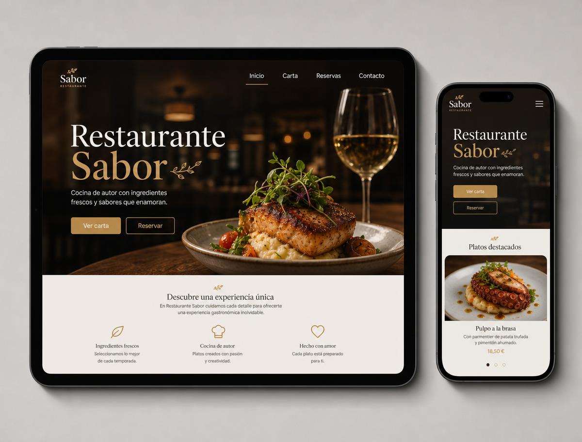 Ejemplo de diseño web: Restauración — Estilo mobile-first